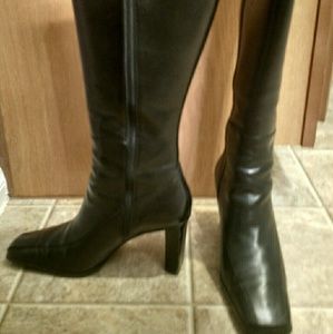 Anne Klein black knee high boots